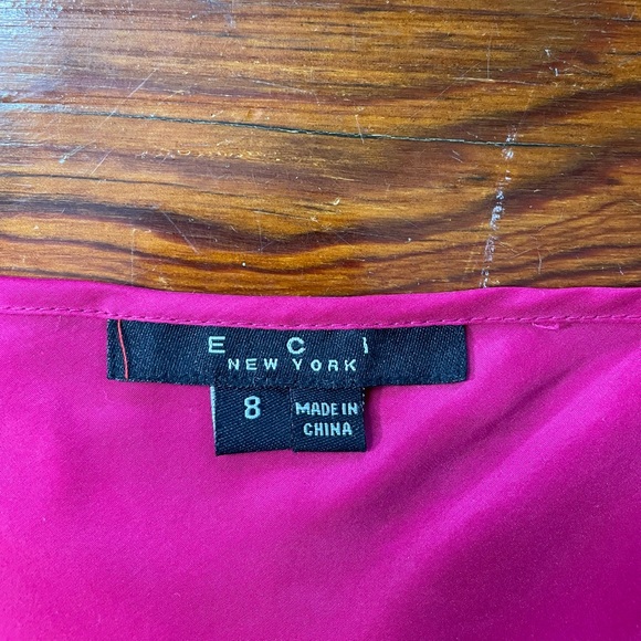 ECI New York 100% Silk Magenta Pink Lace Slip Dress - Sz 8 💚🎀 - Picture 11 of 13